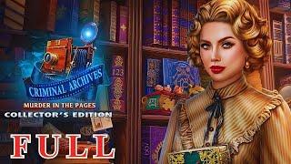 Criminal Archives 3: Murder in the Pages Full Game Walkthrough 2024 Let's Play