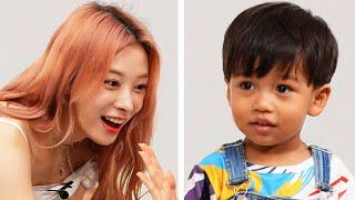 Beautiful Korean girls meet hispanic baby For The First Time l Kpop Idol Rocket Punch l Korea, Japan