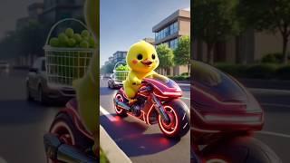 Duckling’s Grape Feast on a Heavy Bike #shorts  #ai  #heavybike  #cartoon