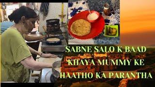 Sabne salo k baad khaya mummy k haatho k paranthe| Upasana Saxena |Shivendra Saxena |Priyushi Saxena