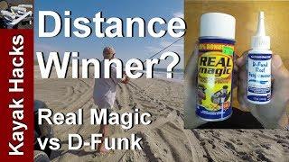 D-Funk fishing line conditioner vs Real Magic fishing line conditioner - Distance casting test