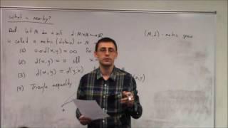 Topics In Analysis (Lecture 1) : Overview of Metric Spaces