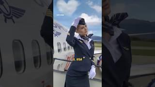 Top 10 Most Beautiful  Air Hostess Uniform  #airhostess #shorts