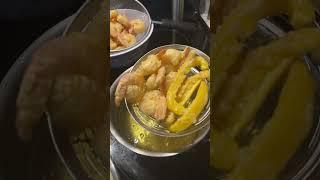 Fried shrimp and bell peppers