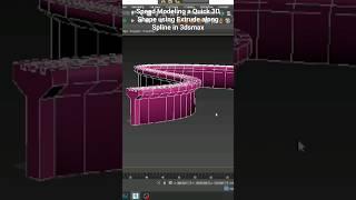 Speed Modeling a 3D Shape using Extrude along Spline  in 3dsmax #3dsmax #3dmodeling #3d #tutorial