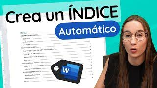 Cómo crear un ÍNDICE Automático (Tabla de Contenido) en WORD.