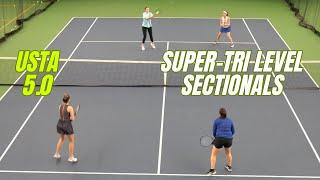 USTA 5.0 Women's Doubles - Super Tri-Level Sectionals with Commentary!