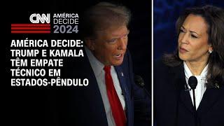 América Decide: Trump e Kamala têm empate técnico em estados-pêndulo | BASTIDORES CNN