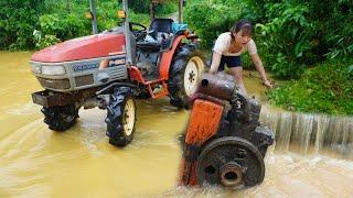 Genius Girl rescues diesel engine 8 alone - Valuable find $ after flood - Fully Restoration machines