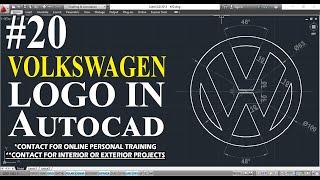 #20|| VOLKSWAGEN LOGO IN AUTOCAD || AUTOCAD MECHANICAL PRACTICE DRAWING ||