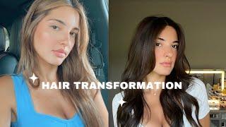 HAIR TRANSFORMATION: chocolate brown hair color done at home!!