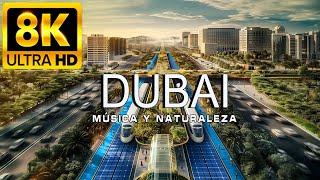 FLYING OVER DUBAI 8K | Amazing beautiful natural landscape with relaxing music | 8K ULTRA HD VIDEO