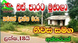 බස් පාරට මුණලා අක්කරයක් නිවස සමගින් / house for sale in srilanka / land for sale / 