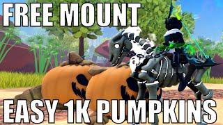 How to get DYED Skeleton Horse (FREE MOUNT) in World Zero | FAST 1000 Pumpkin Headed Mobs | SOLO