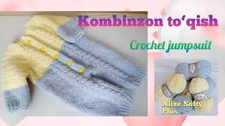 Kryuchokda kombinzon to'qish (Alize Softy Plus)/Плюшевый комбинезон крючком/Crochet baby jumpsuit