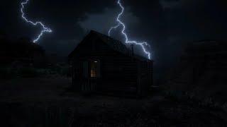 Sleeping In A Small Cabin During A Heavy Thunderstorm | RDR2 ASMR