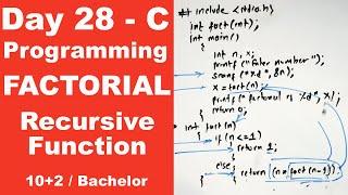 Recursive function in C || Program example || Day 28 || Readersnepal