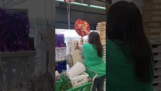 dollar tree  blowing up balloons