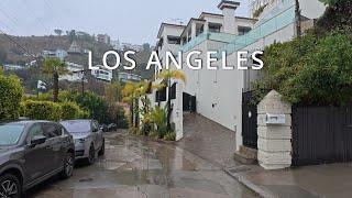 Driving in Rain, Hollywood Hills, Fairfax District, Los Angeles