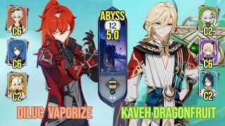 C6 Diluc Vaporize & C6 Kaveh Dragonfruit | Spiral Abyss 5.1 - 5.0 | Genshin Impact