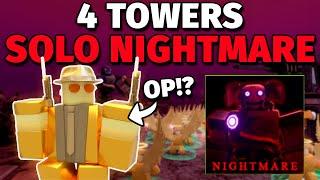 How to Solo Beat Chapter 4 Nightmare With 4 Towers | Tower Defense X