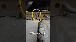 Broken railway track vibration, speedy train passed. #risky #crack #rail #shorts