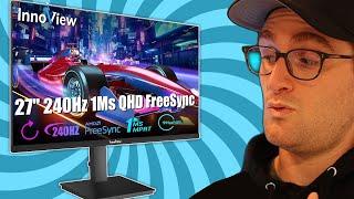 240Hz QHD Gaming Monitor for under $300! - InnoView INVCM708-02B Monitor Review