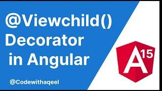 Angular Tutorial @Viewchild decorator