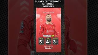 PLAYER OF RHE MONTH NOVEMBER NOMINEES #football #eplscoretoday