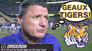 Coach Ed Orgeron saying "Go Tigers!" #GEAUXTIGERS 
