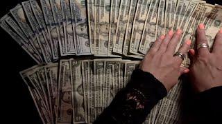 ASMR Counting Cash! (No talking) Playing with real American money. Paper crinkles.