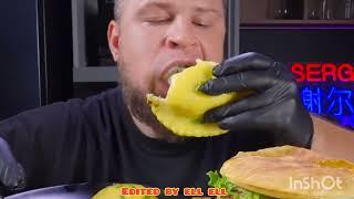 Bites Only Giant Raviolis Giant Multilayer Hamburger Asmr Sergey