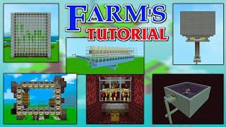 Top 15 Easy & Best FARM'S TUTORIAL For Minecraft Pocket Edition & Bedrock 1.21 || All Survival Farms