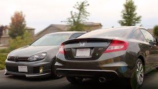 2012 Honda Civic Si (Hondata Basemap) vs 2005 Honda Civic EX Manual (Intake, Exhaust) - Drag Race