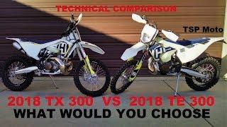 2018 TX 300 vs TE 300 Technical Comparison