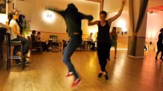 Audun and Ida, lindy hop social dance, at SwingStep August 2014