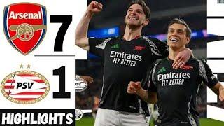 PSV vs Arsenal 1-7 Hightlights UEFA Champions League -2025 All Goals