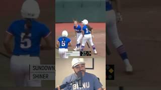 A helmetless bunt home run, a breakdown #softball #sports #athlete #highlight #bunt #homerun
