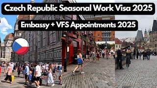 Czech Republic Embassy Update,Czech Republic Visa Appointment,Czech Republic Work Permit Visa 2025,