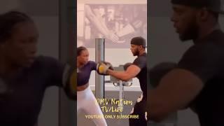 Claressa Shields training with Papoose #boxing