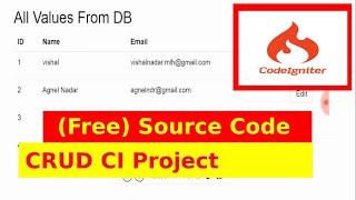 CRUD Project Codeigniter Source Code