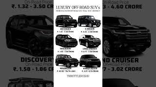 luxury off-road suv's #defender #jeepwrangler #rangerover #landcruiser #gwagon #discovery #suv #aura