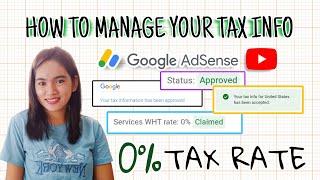 YouTube Tax Info | HOW TO ADD TAX INFORMATION IN GOOGLE ADSENSE | 2022 | Tagalog Tutorial