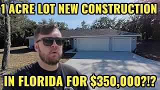 1 Acre New for $350K?!  Florida New Construction Home for sale $350K vs. New Golf Course Community