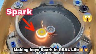 Metal Beyblades..Making Beyblades Spark in REAL Life  Twisted Tempo, Pegasus,L Drago!