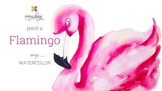 HOW TO PAINT A FLAMINGO IN WATERCOLOR | Watercolor Flamingo Painting Easy