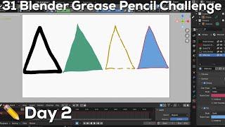 31 Days of Blender Grease Pencil Challenges - Day 2: 4 Triangles