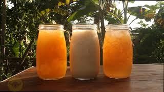 Three kinds of melon(cantaloupe) drink. Plain, milky, melonade. ASMR.