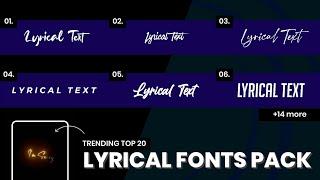 Top 20 Trending Lyrical Fonts for Edits | Lyrics Fonts Pack by VFXABHI