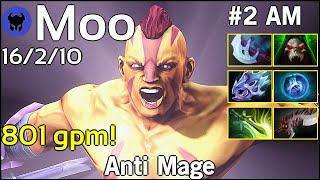 801 gpm! Moo [J.Storm] plays Anti Mage!!! Dota 2 7.20